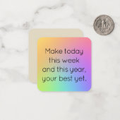 Name, Mini Gradient Regenbogen Frohe Neujahrskarte Mitteilungskarte (Vorderseite/Rückseite Beispiel)