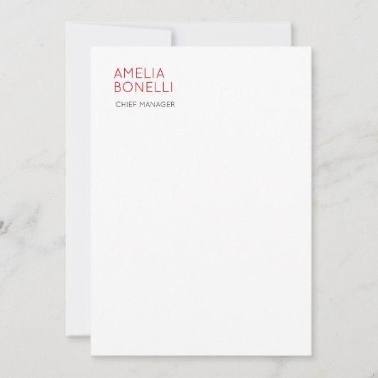 Name Minimalist Professional Plain Casual Card (Vorderseite)