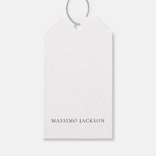 Name Minimalistisch Modern Einfach Schwarz Weiß Geschenkanhänger