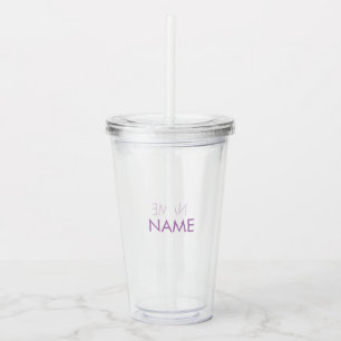 Name, minimalistischer Lavendel anpassen Acryltrinkbecher