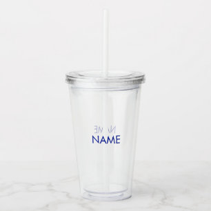 Name, minimalistisches Kobalt-Blau anpassen Acryltrinkbecher