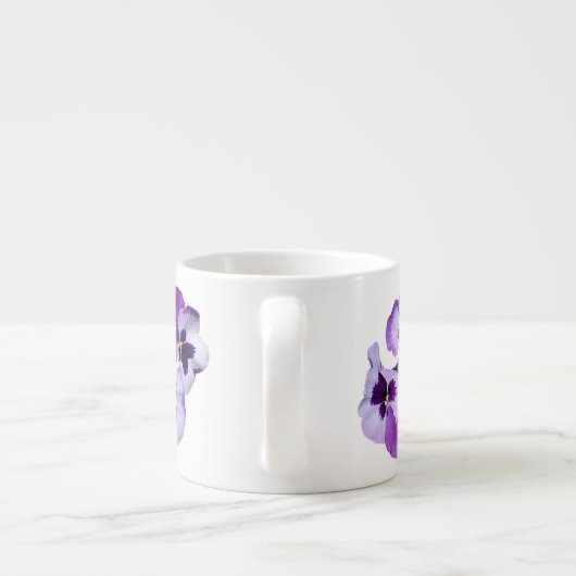 Name Miriam hübsche lila Pansy Flora Espressotasse (Rückseite)