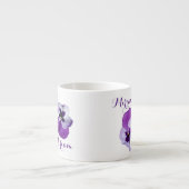 Name Miriam hübsche lila Pansy Flora Espressotasse (Vorderseite)
