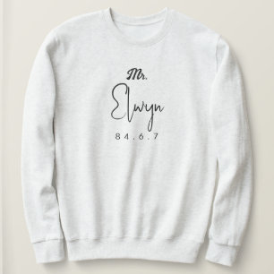 Name mit Datum und Unterschrift Sweshirt Sweatshirt