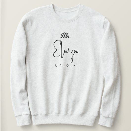 Name mit Datum und Unterschrift Sweshirt Sweatshirt (Design vorne)