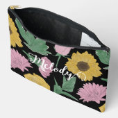 Name mit gemusterten Blumen Kosmetik Zubehörtasche (Offen)