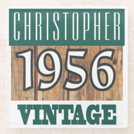 Name mit Jahr 1956 Vintager Untersetzer aus Glas