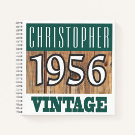 Name mit Jahr 1956 Vintages Notebook Notizblock