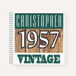 Name mit Jahr 1957 Vintages Notebook Notizblock