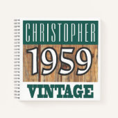 Name mit Jahr 1959 Vintages Notebook Notizblock (Vorderseite)