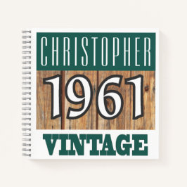 Name mit Jahr 1961 Vintages Notebook Notizblock