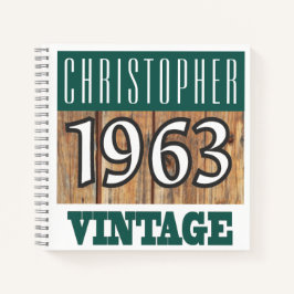 Name mit Jahr 1963 Vintages Notebook Notizblock