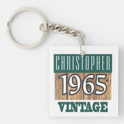 Name mit Jahr 1965 Vintager Schlüsselanhänger (Vorderseite)