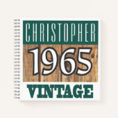 Name mit Jahr 1965 Vintages Notebook Notizblock (Vorderseite)