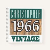 Name mit Jahr 1966 Vintages Notebook Notizblock (Vorderseite)