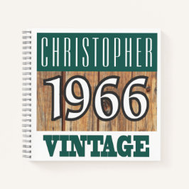 Name mit Jahr 1966 Vintages Notebook Notizblock