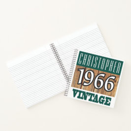 Name mit Jahr 1966 Vintages Notebook Notizblock