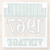 Name mit Jahr 1967 Vintager Untersetzer aus Glas (Rückseite)