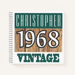 Name mit Jahr 1968 Vintages Notebook Notizblock