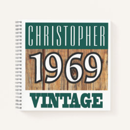 Name mit Jahr 1969 Vintages Notebook Notizblock