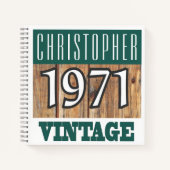 Name mit Jahr 1971 Vintages Notebook Notizblock (Vorderseite)