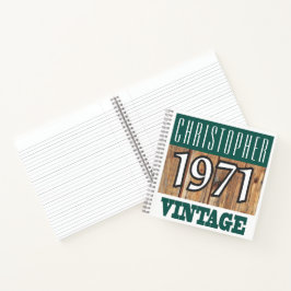 Name mit Jahr 1971 Vintages Notebook Notizblock