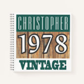 Name mit Jahr 1978 Vintages Notebook Notizblock (Vorderseite)