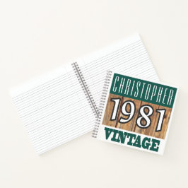 Name mit Jahr 1981 Vintag Notizblock