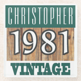 Name mit Jahr 1981 Vintager Untersetzer aus Glas