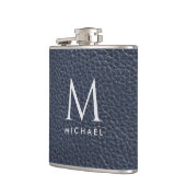 Name mit Monogramm dunkelgrauer Kolben Flachmann (Links)