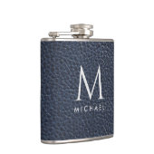 Name mit Monogramm dunkelgrauer Kolben Flachmann (Rechts)