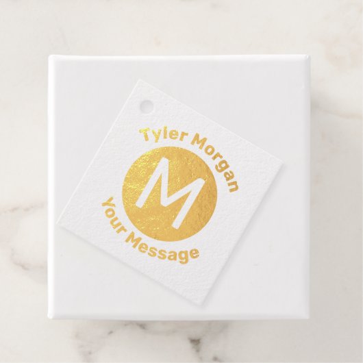 Name mit Monogramm im Kreis, Meldung Geschenkanhänger (Mit Box)