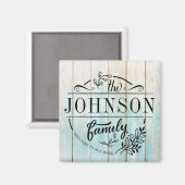 Name Mit Monogramm Magnet (Vorderseite/Rückseite)