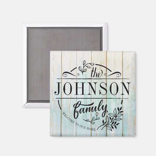 Name Mit Monogramm Magnet (Vorderseite/Rückseite)