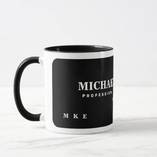 Name Mit Monogramm Modern Black Tasse (Links)