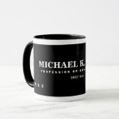Name Mit Monogramm Modern Black Tasse (Vorderseite Links)