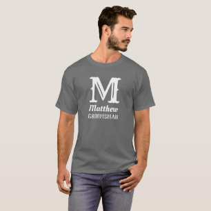 Name Mit Monogramm Trauzeuge Hochzeit Grau T-Shirt