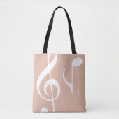 Name mit Musical Notes Dusty Rose (beiderseits) Tasche (Vorderseite)