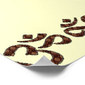 Name mit Om Symbol Braun und Creme Poster (Ecke)