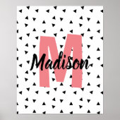 Name mit rosa monogramm, personalisierter Name Poster (Vorne)