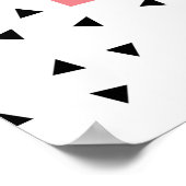 Name mit rosa Monogramm personalisierter Namensdru Poster (Ecke)