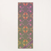 Name mit/Rose Herzstück auf Pflaume Yogamatte (Rückseite)