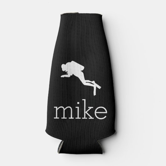 Name mit Scuba Diver Flaschenkühler (Vorderseite)