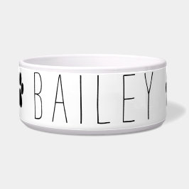 Name mit Tatzen-Druck Napf