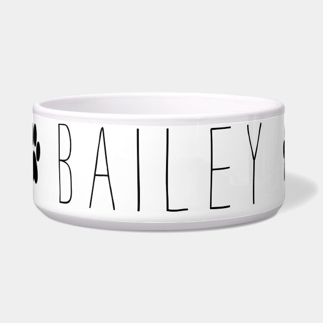 Name mit Tatzen-Druck Napf (Vorderseite)