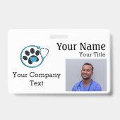 Name mit Veterinär-Logo-FOTO-ID b Ausweis (Vorderseite)