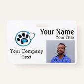 Name mit Veterinär-Logo-FOTO-ID b Ausweis (Vorderseite)