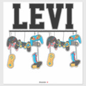 Name mit Video-Game-Controller-Aufkleber Aufkleber (Blatt)