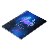 Name mit Zodiac-Zeichen Krebs Notizblock (Linke Seite)