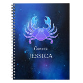 Name mit Zodiac-Zeichen Krebs Notizblock (Vorderseite)